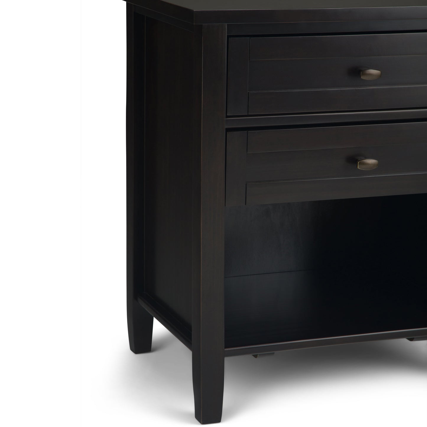 Warm Shaker Solid Wood 24 Inch Wide Transitional Nightstand in Hickory