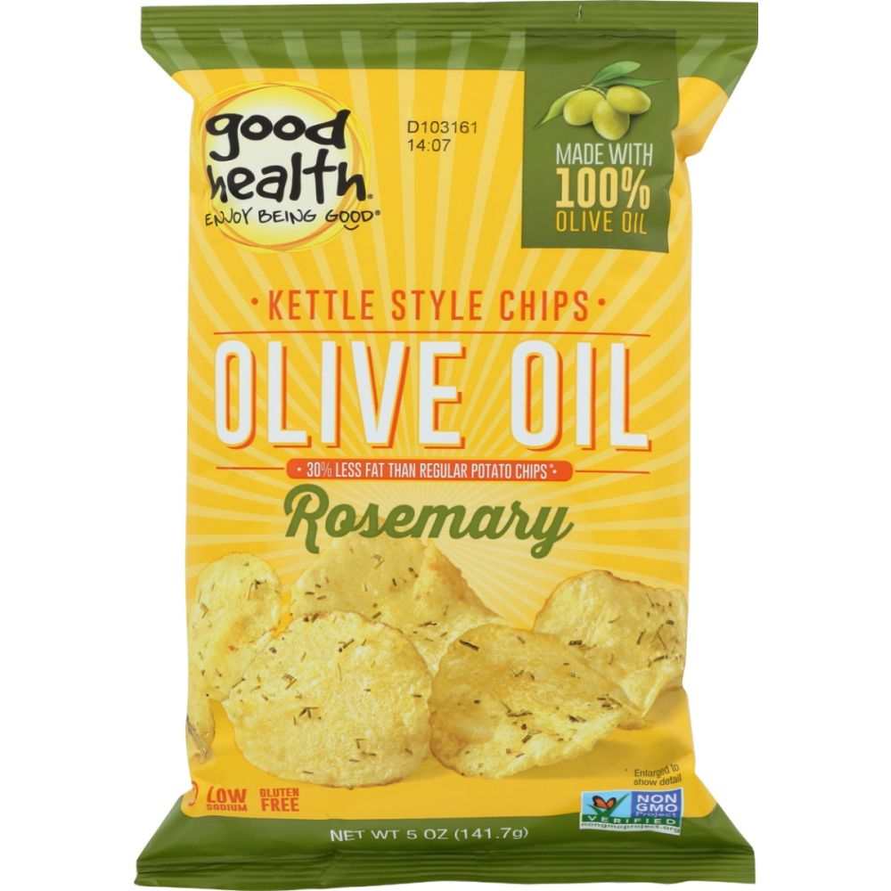 GOOD HEALTH: Kettle Style Potato Chips Olive Oil Rosemary - Savory Snack 5oz