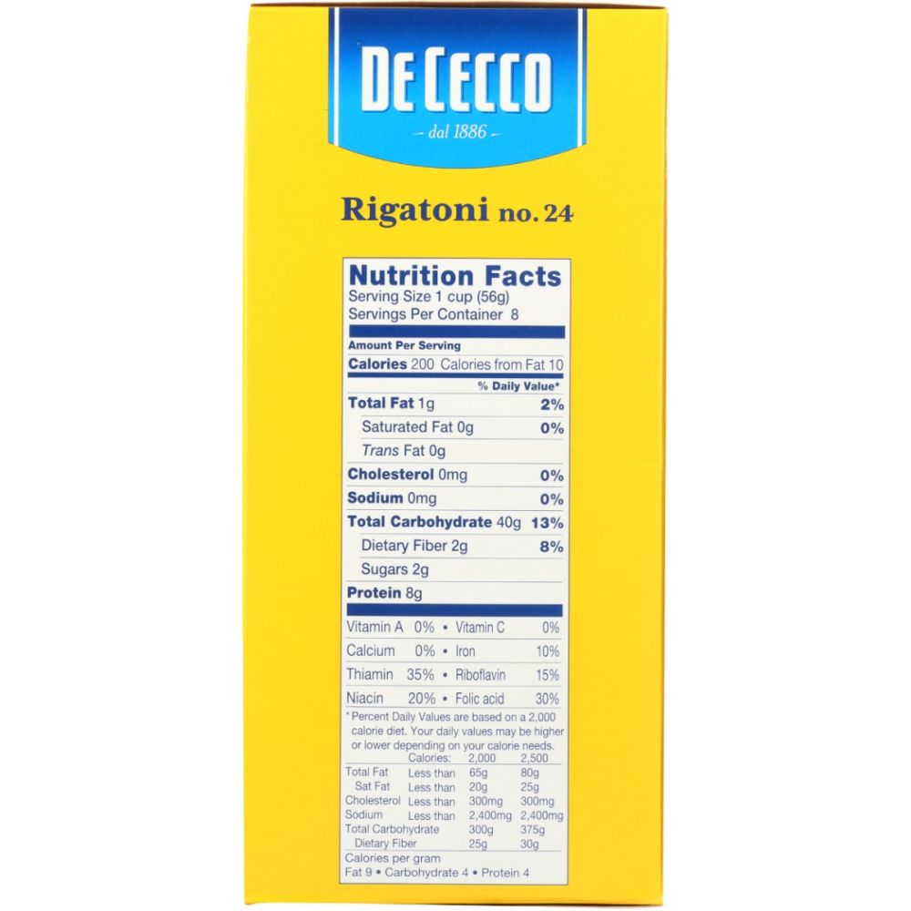 DE CECCO: Rigatoni No 24 Pasta, 16 oz