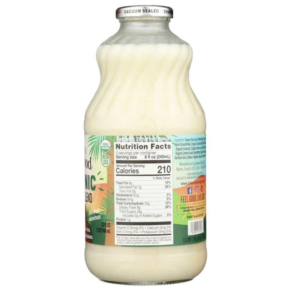 LAKEWOOD: Organic Coconut Juice Blend, 32 fo