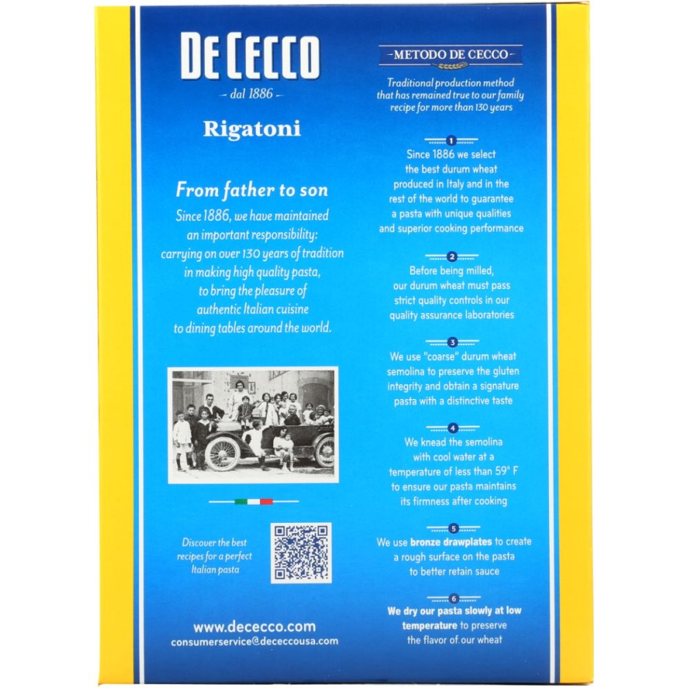 DE CECCO: Rigatoni No 24 Pasta, 16 oz