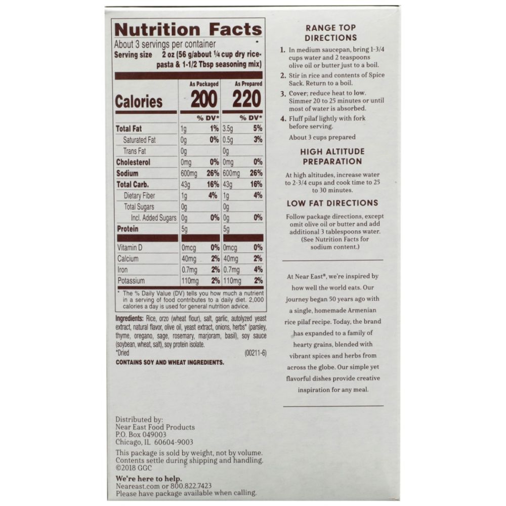 NEAR EAST: Rice Pilaf and Blends Garlic and Herb, 6.3 oz