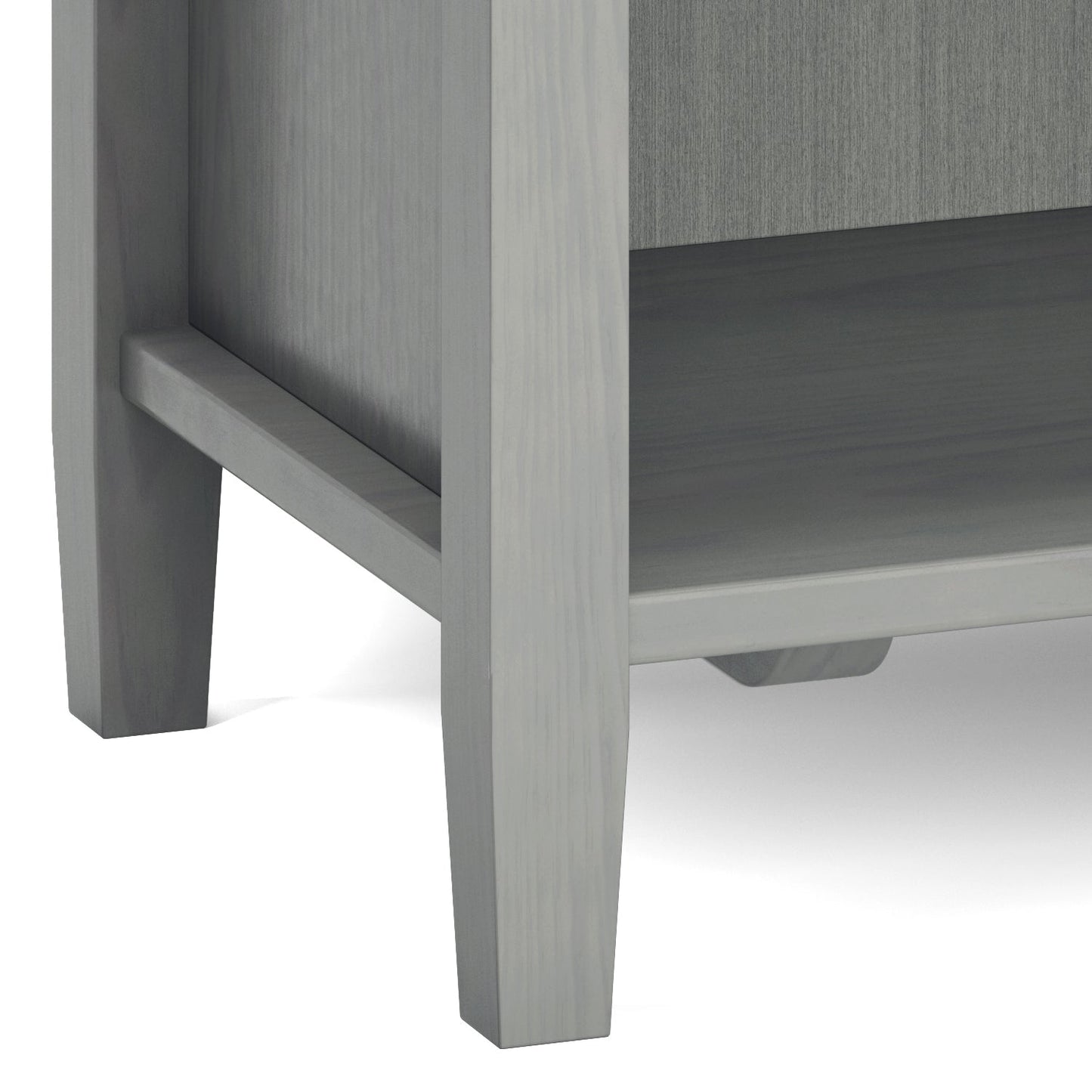 Warm Shaker Solid Wood Nightstand in Fog