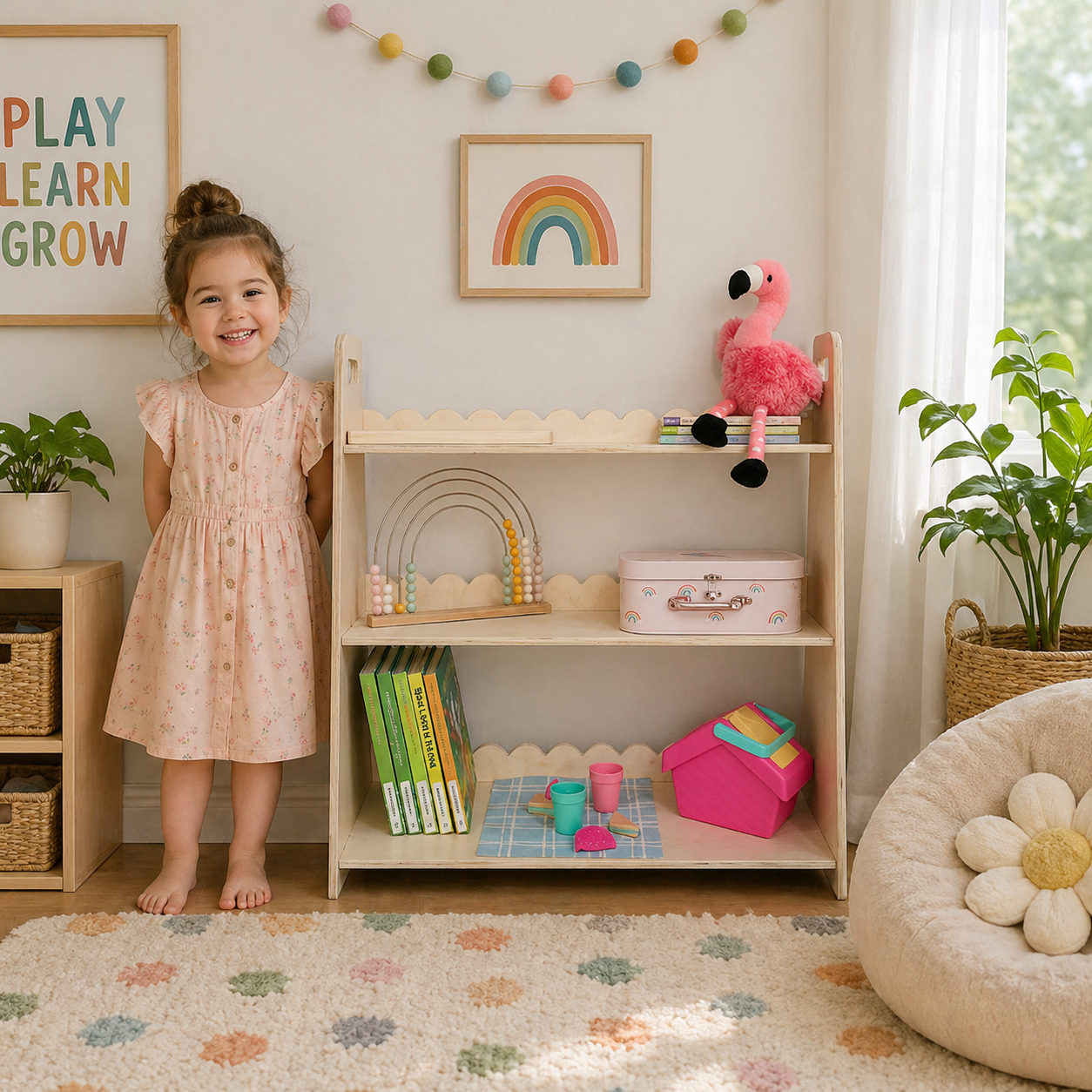 RAY- Scalloped Toy Shelf