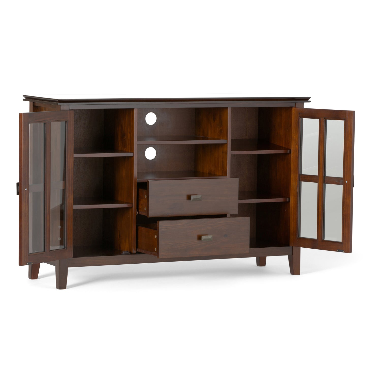 Artisan 53 Inch Wide Solid Wood Tall TV Stand in Russet
