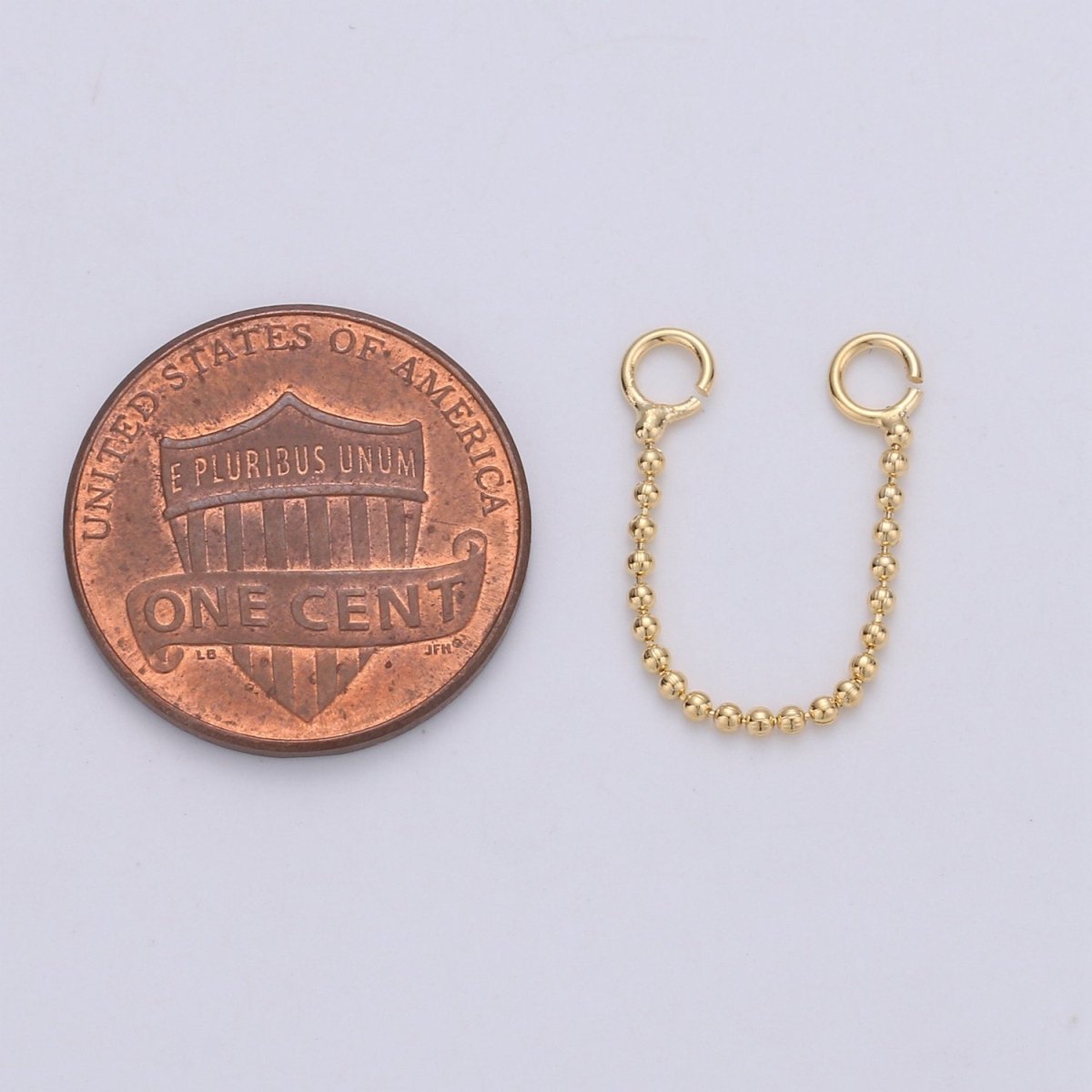 Real Gold Plated Earring Single Link Chain Connector for Earring Finding Jewelry Supply Lead free Nickel Free K-418
