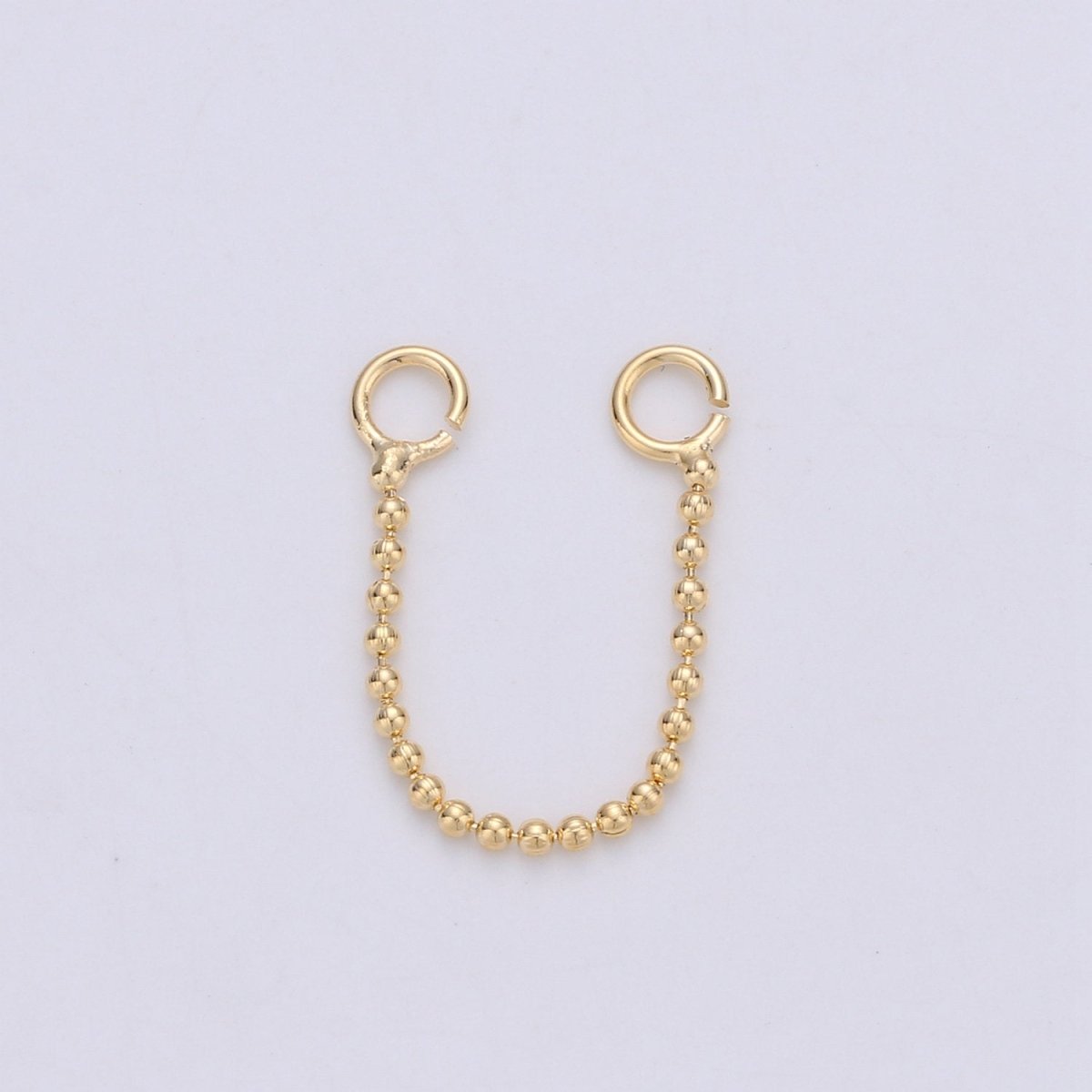 Real Gold Plated Earring Single Link Chain Connector for Earring Finding Jewelry Supply Lead free Nickel Free K-418