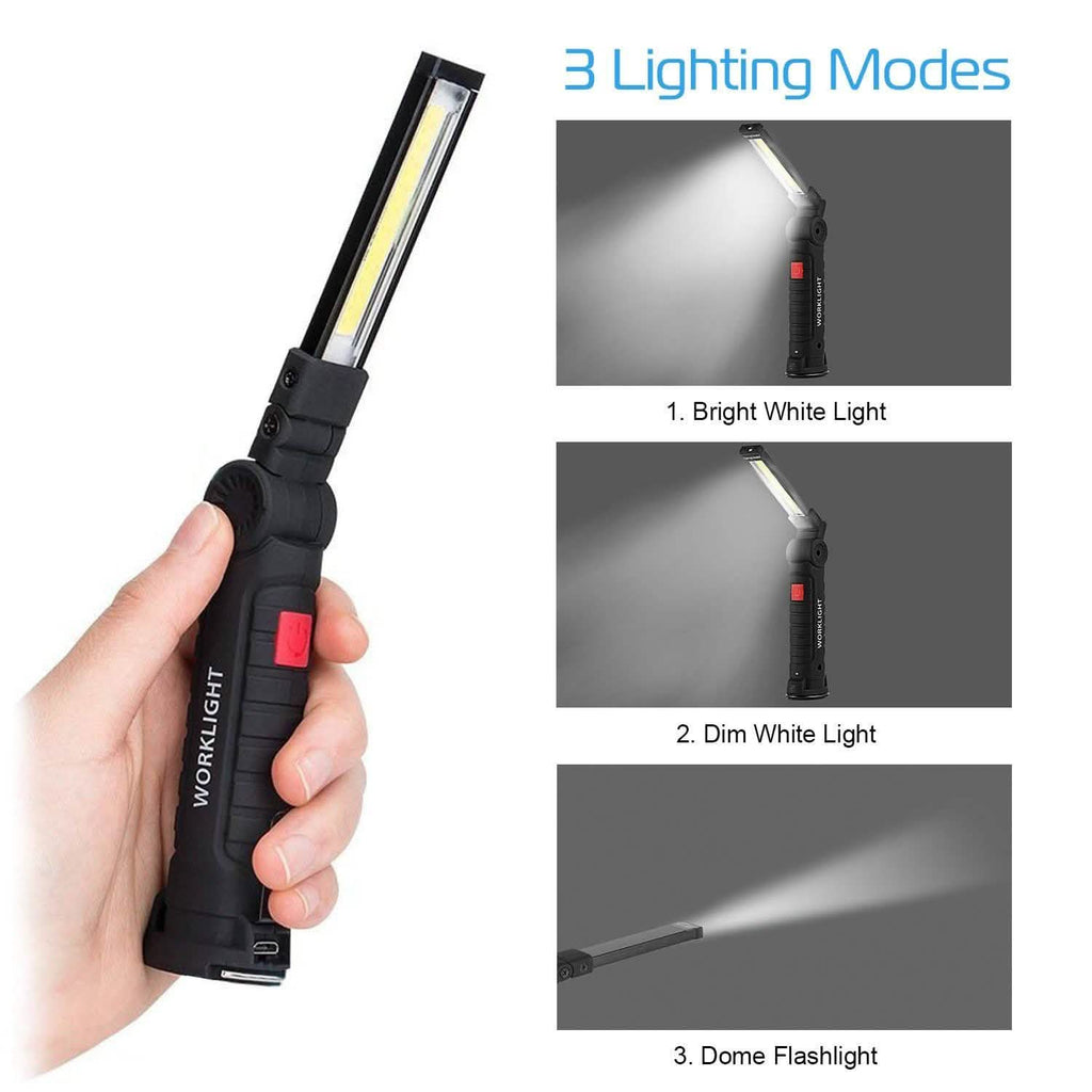 充電式 COB LED スリム ワーク 折りたたみライト
