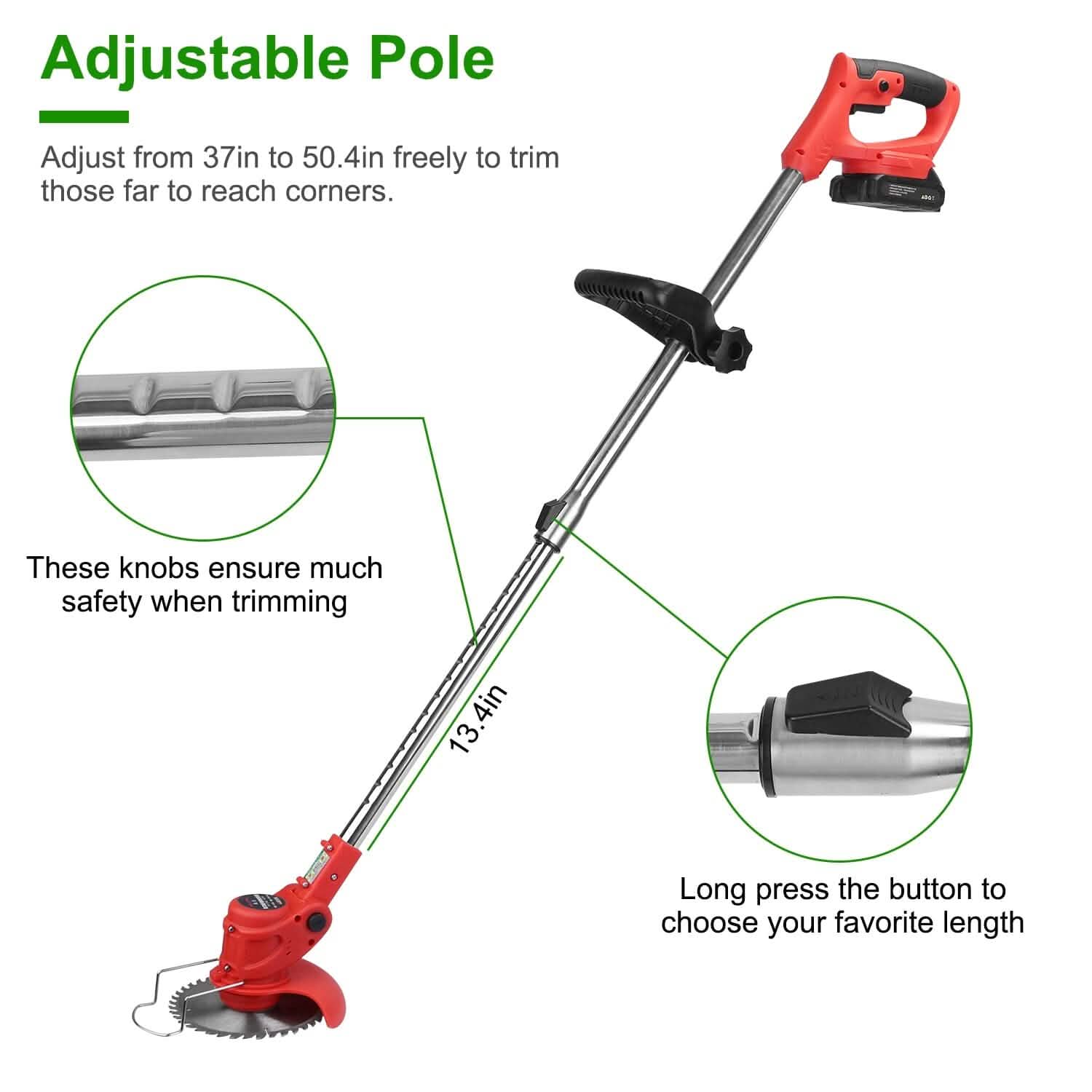 Coupe-bordure électrique sans fil rechargeable avec lame de scie en alliage