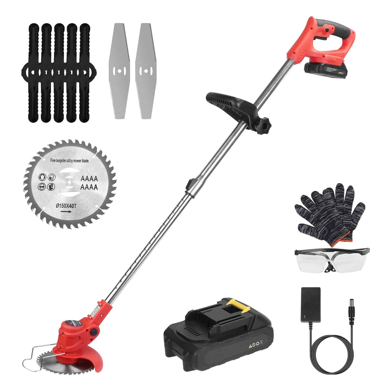Coupe-bordure électrique sans fil rechargeable avec lame de scie en alliage