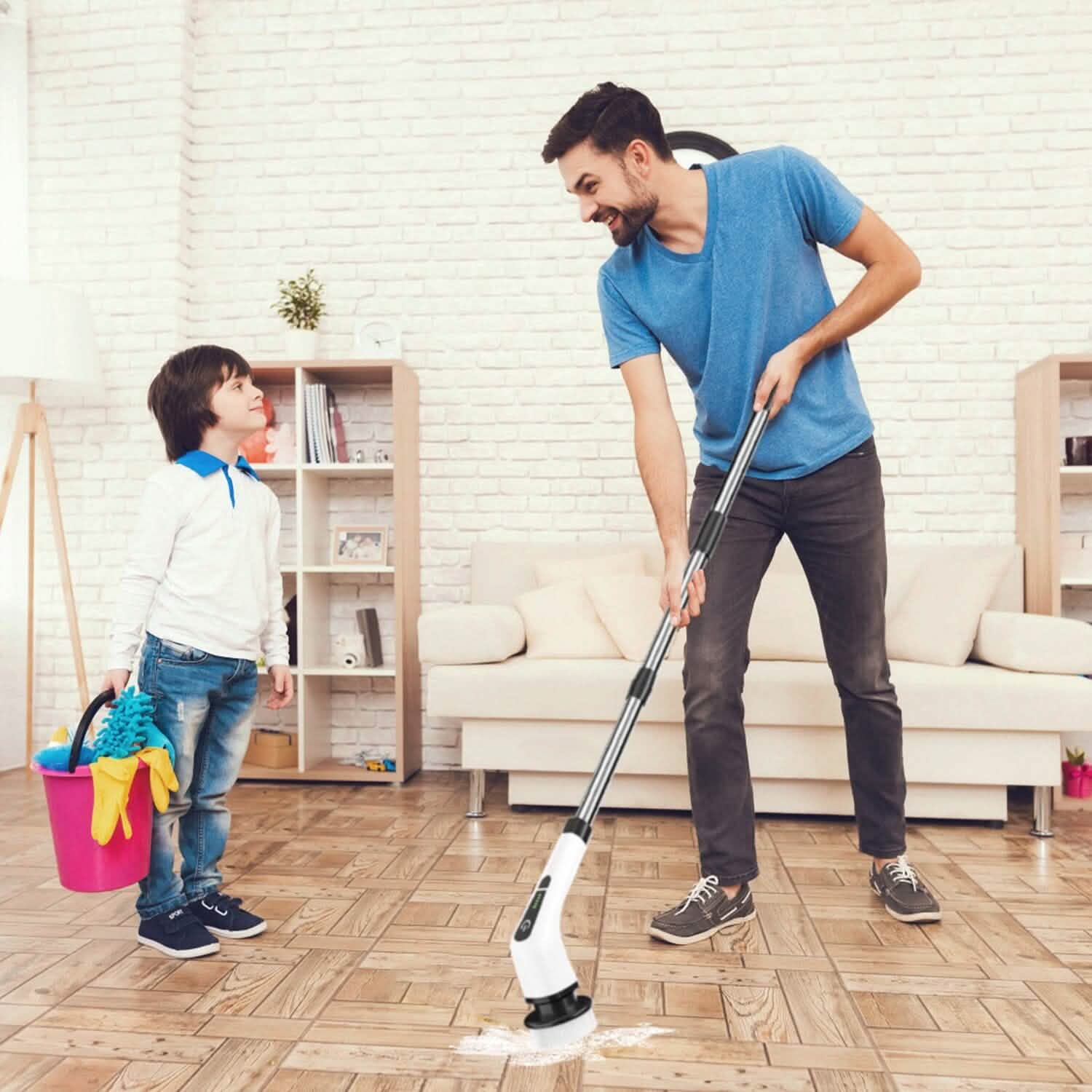 Rechargeable Electric Spin Scrubber 8 Brush Replaceable Heads 2 Speed
