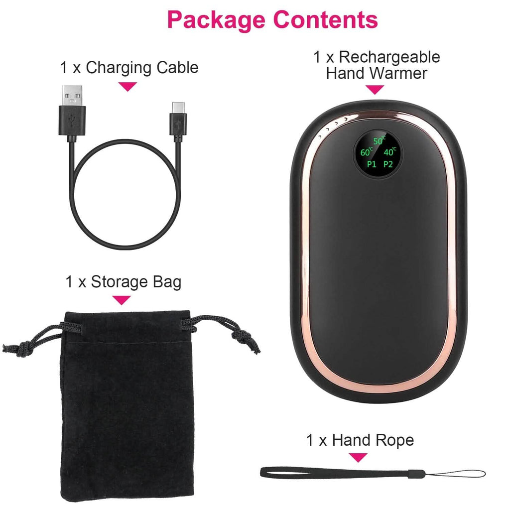 Rechargeable Hand Heater Pocket Warmer Power Bank with Digital Display