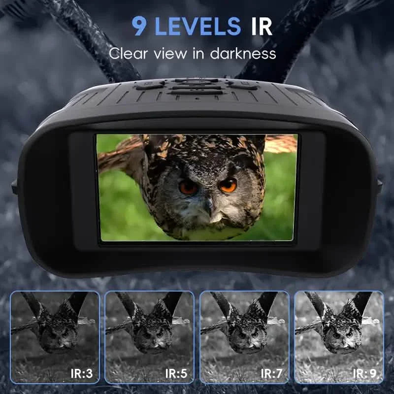 Rechargeable Infrared Night Vision Goggles 10X Digital Zoom with 3'' Screen