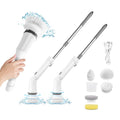 Brosse de nettoyage télescopique rechargeable 6 têtes interchangeables Bras extensible réglable à 2 vitesses