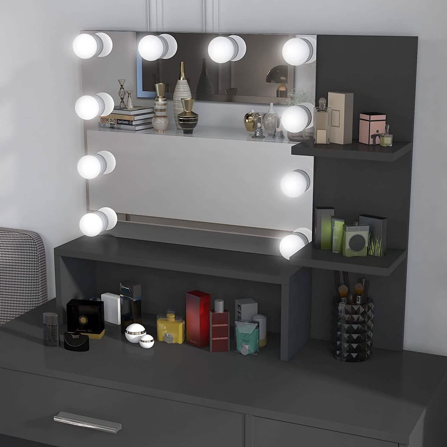 Rectangular Makeup Table with Mirror