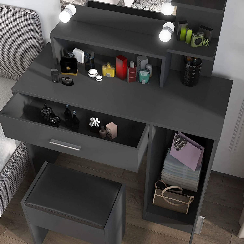 Rectangular Makeup Table with Mirror