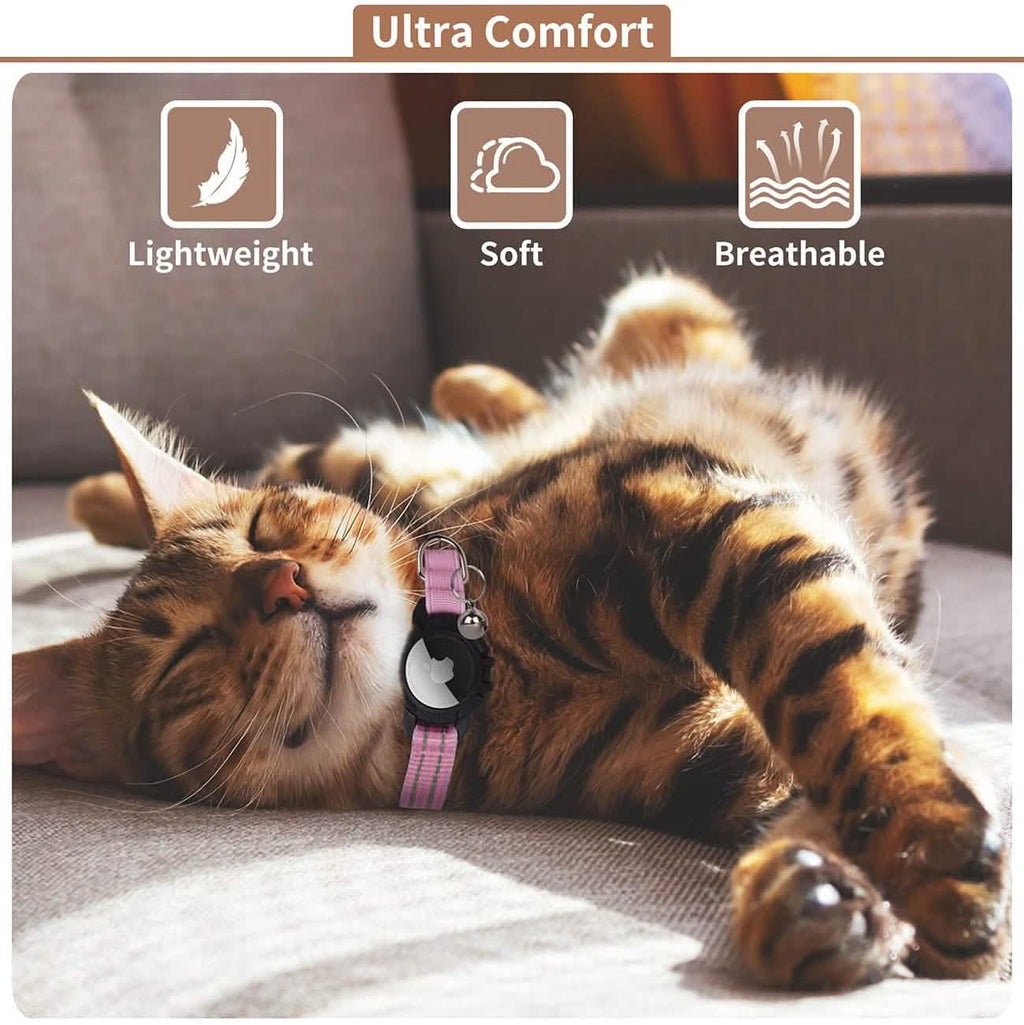 反射GPS猫用首輪（AirTagホルダー＆ベル付き）