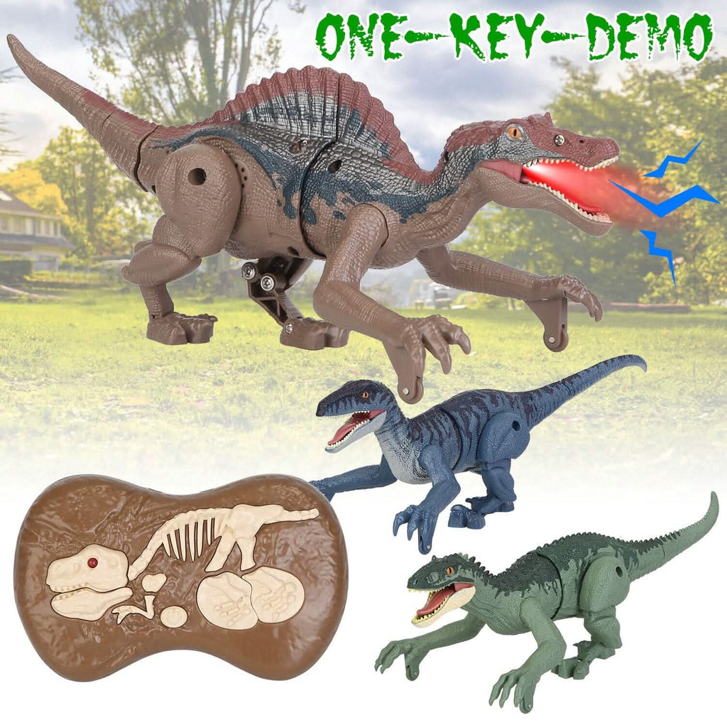 Remote Control Dinosaur with 3D Eye Roaring Sounds for 3-12 Years Old