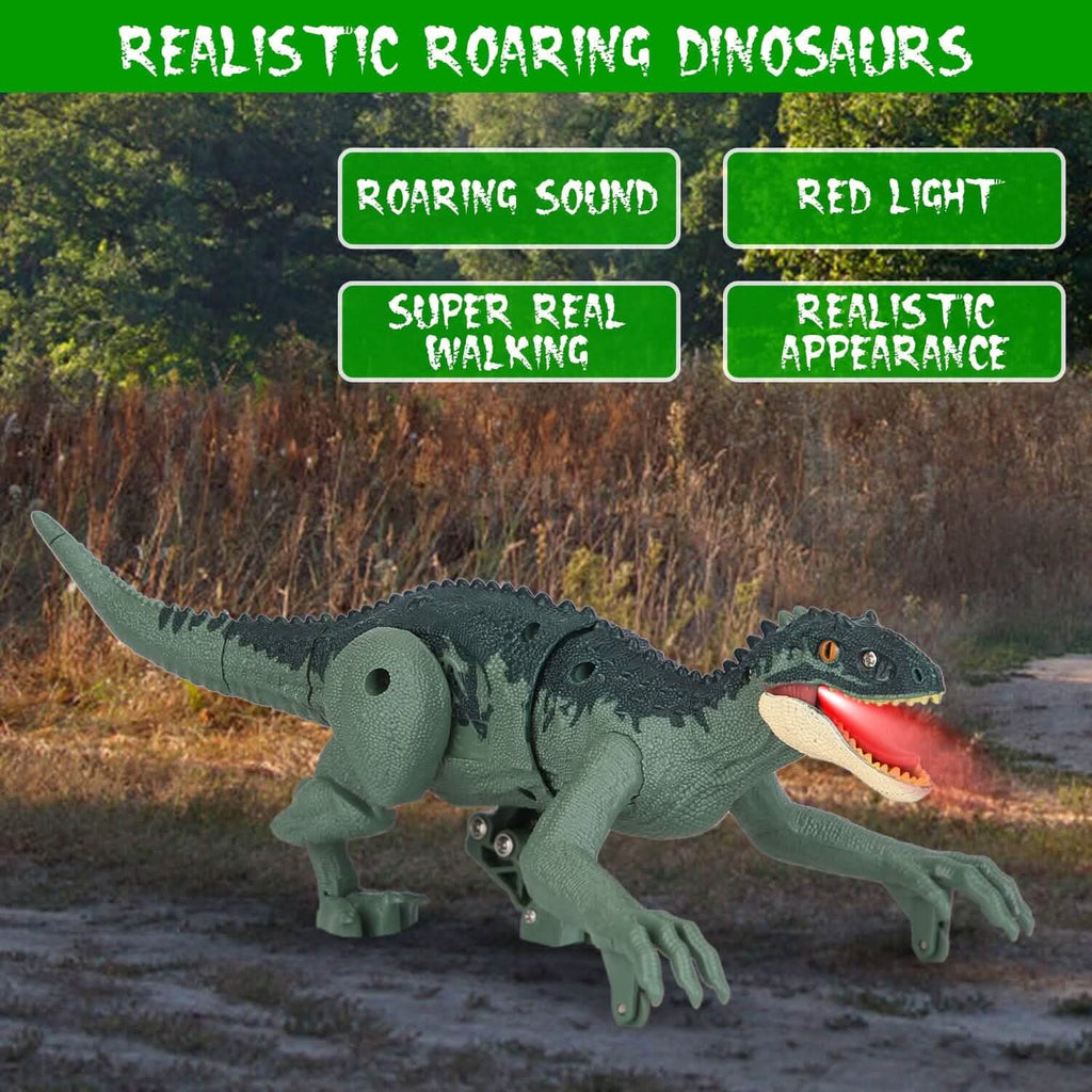 Remote Control Dinosaur with 3D Eye Roaring Sounds for 3-12 Years Old