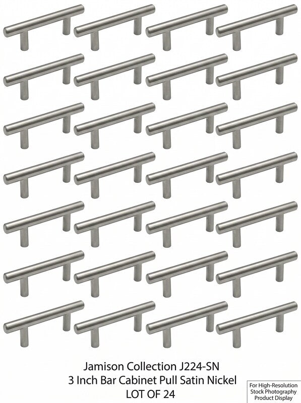 Jamison Collection J224-SN 3 Inch Bar Cabinet Pull Satin Nickel, LOT OF 24