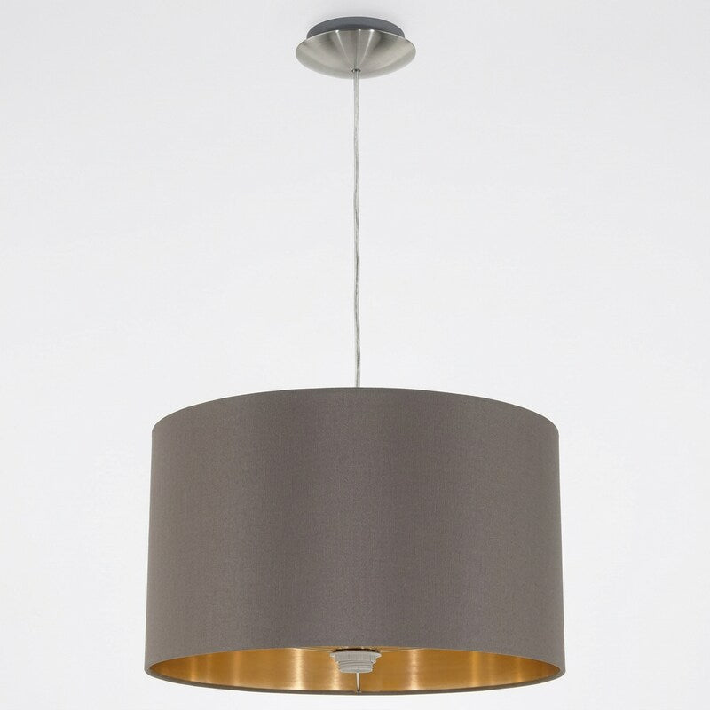 Eglo 1x60W Pendant W/ Satin Nickel Finish and Cappucino and Gold Shade