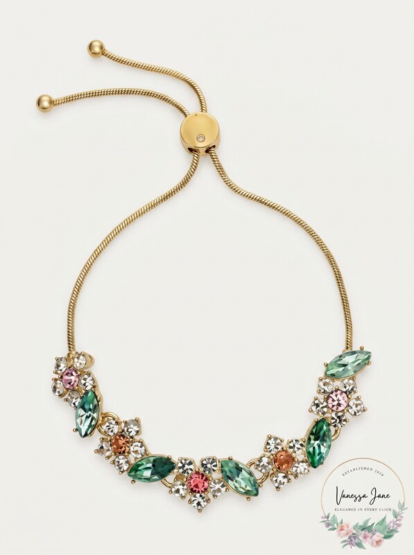 Charter Club Gold-Tone Crystal and Stone Flower Slider Bracelet