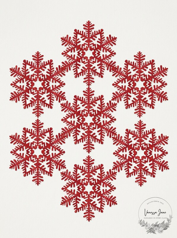 Amscan Snowflake 11Inches Decorations, Glitter Red, 11/Pack