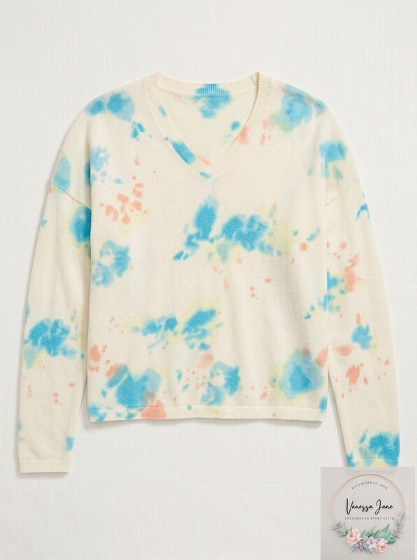 Freshman Juniors Cozy Tie-Dyed V-Neck Top, Size Medium