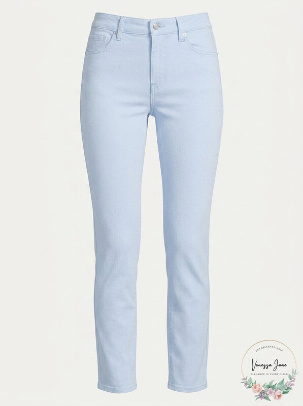 Calvin Klein Womens Denim Mid-Rise Straight Leg Jeans