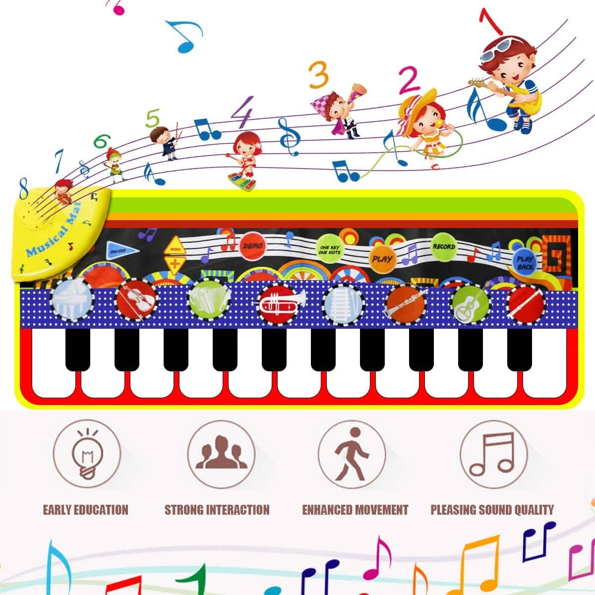 Tapis musicaux pour enfants RenFox, jouets d'éveil