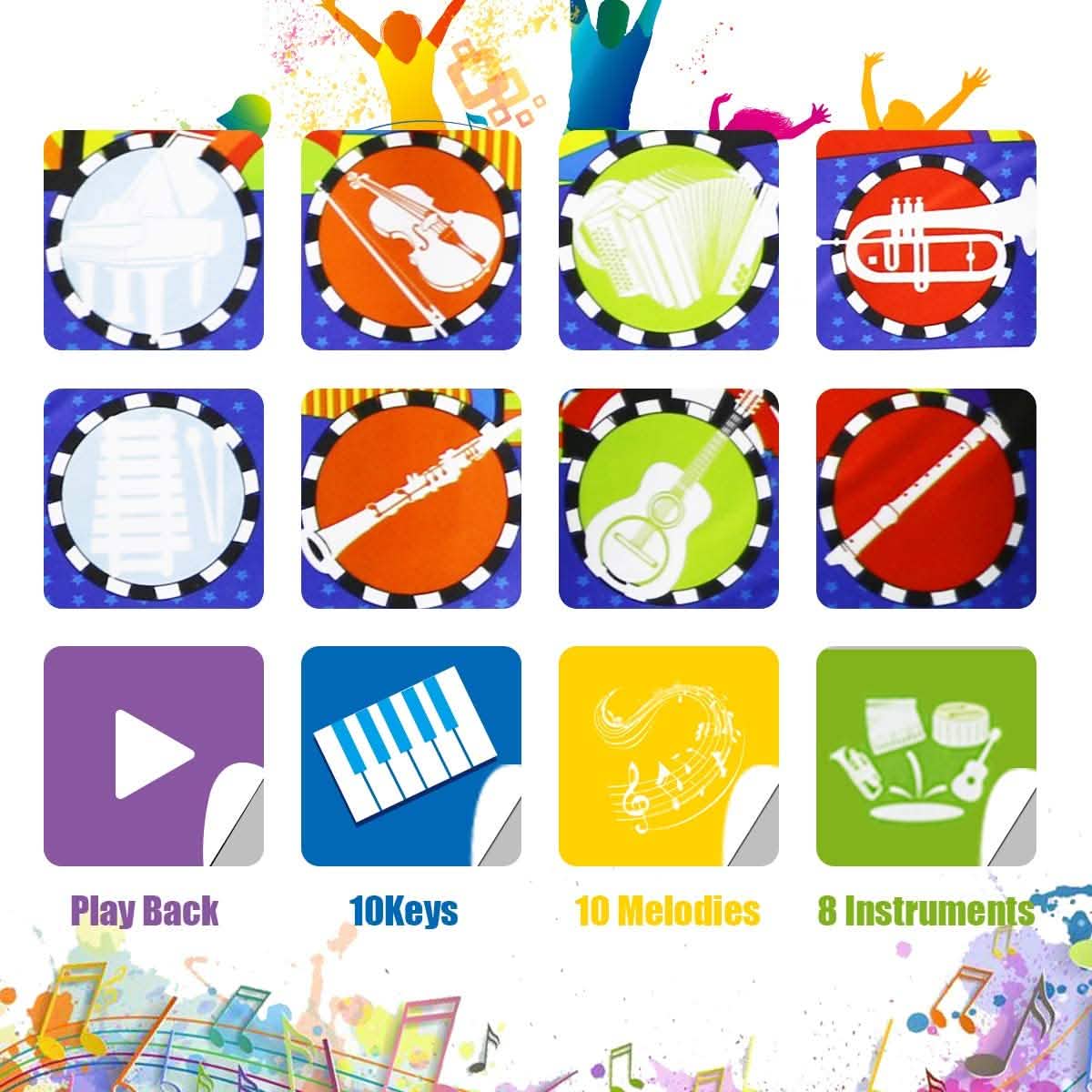 Tapis musicaux pour enfants RenFox, jouets d'éveil