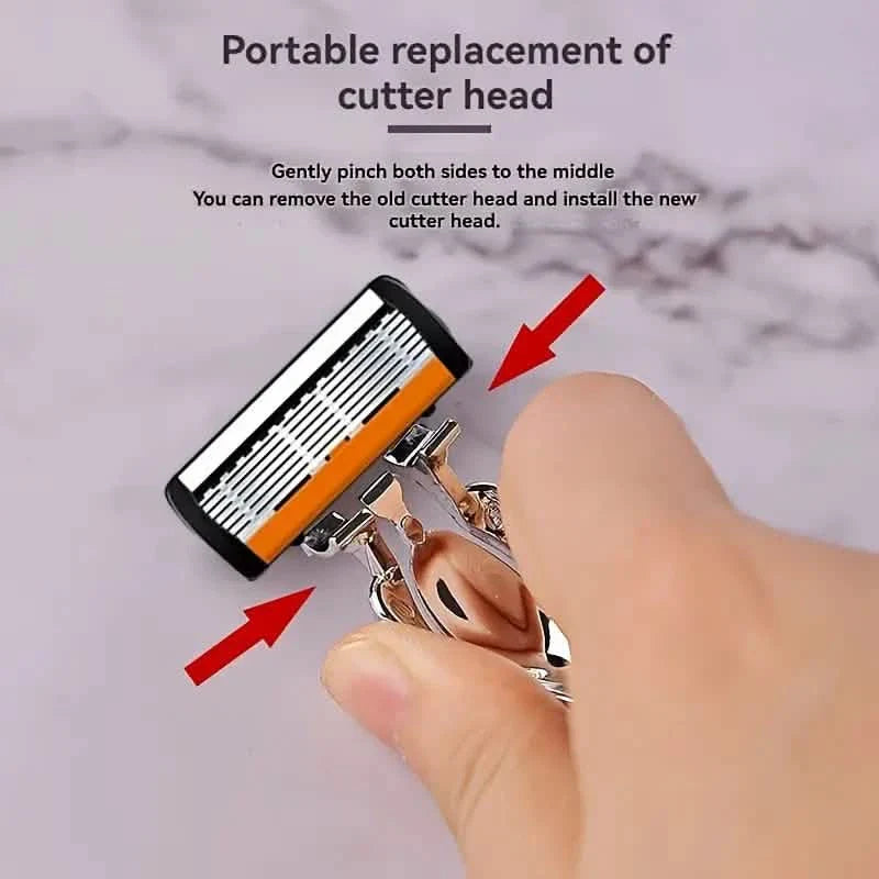 Replacement Razor Blades Safety Shaver Set with Anti-Slip Metal Handle with 1 Razor + 36 Blades