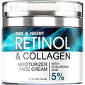 Crème Hydratante au Rétinol avec Collagène, Acide Hyaluronique, Vitamines C+E, Apaise les Peaux Sèches