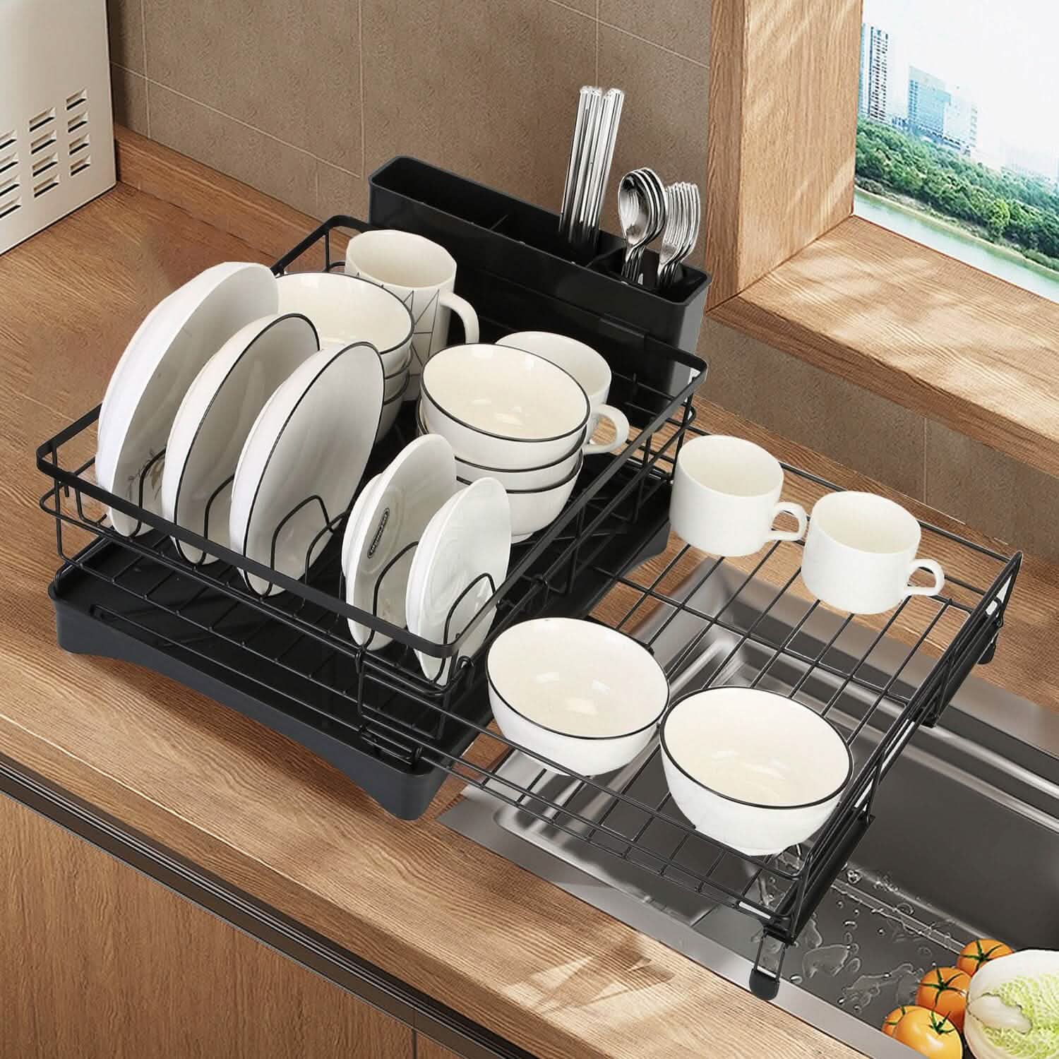 Retractable Dish Drying Rack