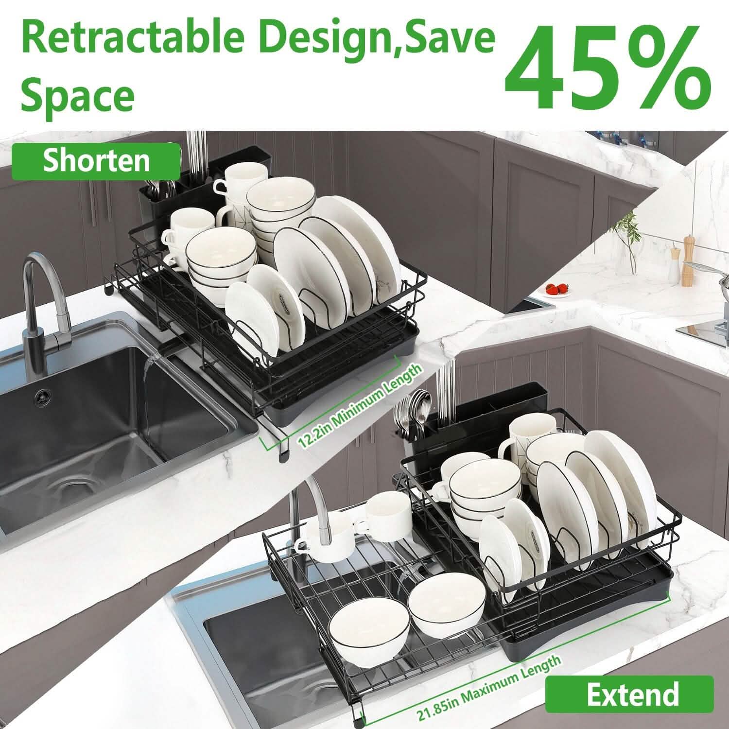 Retractable Dish Drying Rack