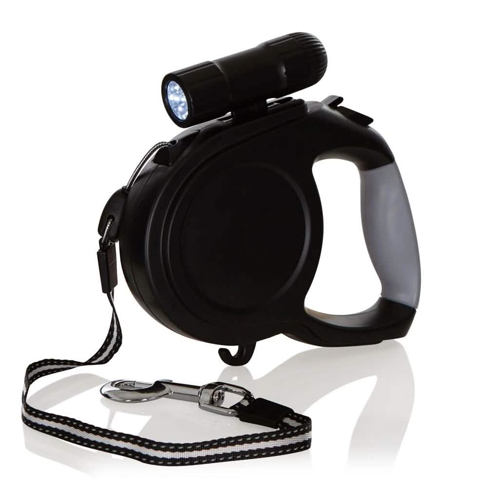 Laisse rétractable pour chien avec lumières LED
