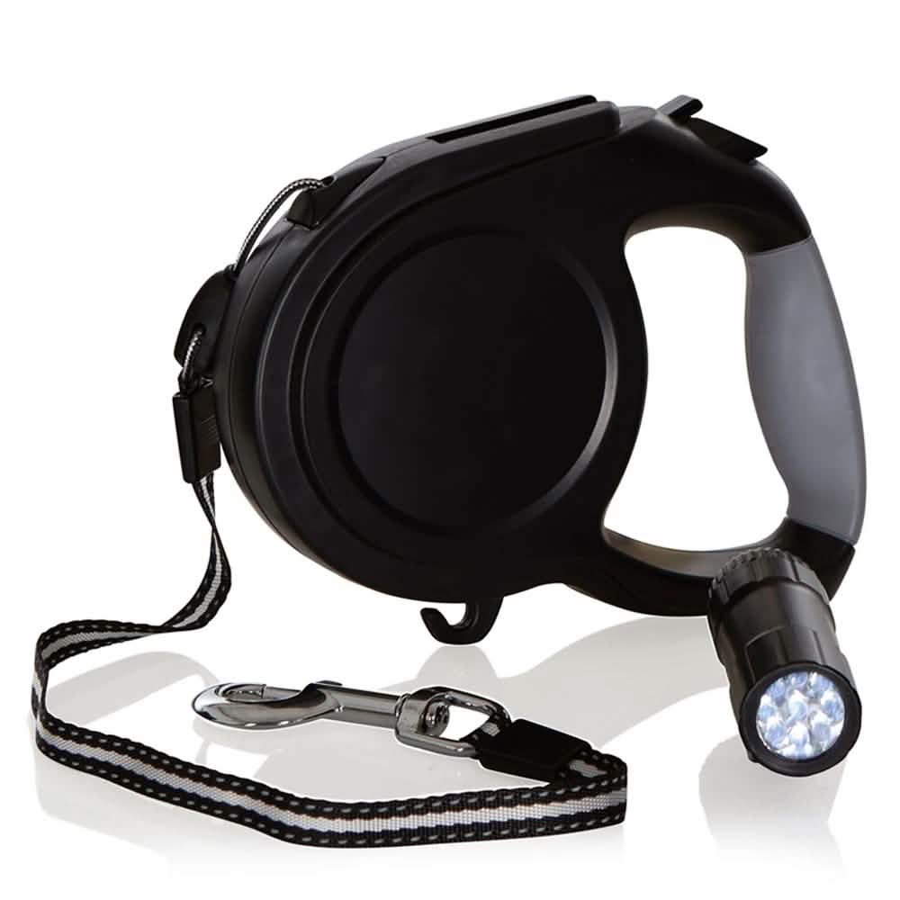 Laisse rétractable pour chien avec lumières LED