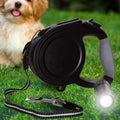 Laisse rétractable pour chien avec lumières LED