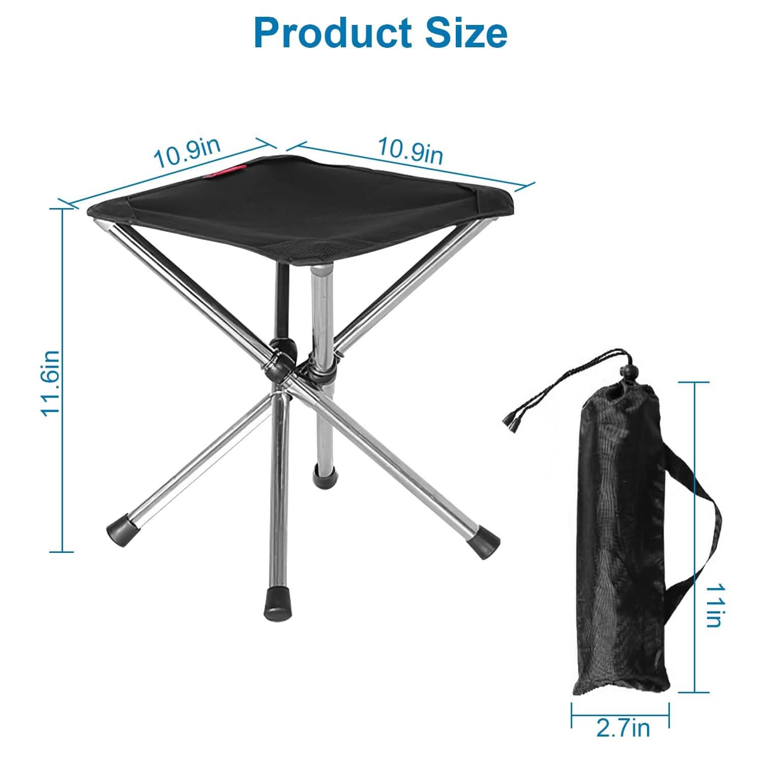 Retractable Portable Folding Chair Easy Set Up Backpacking Stool