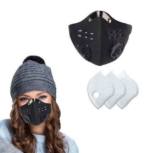Masque facial réutilisable avec 3 filtres à charbon