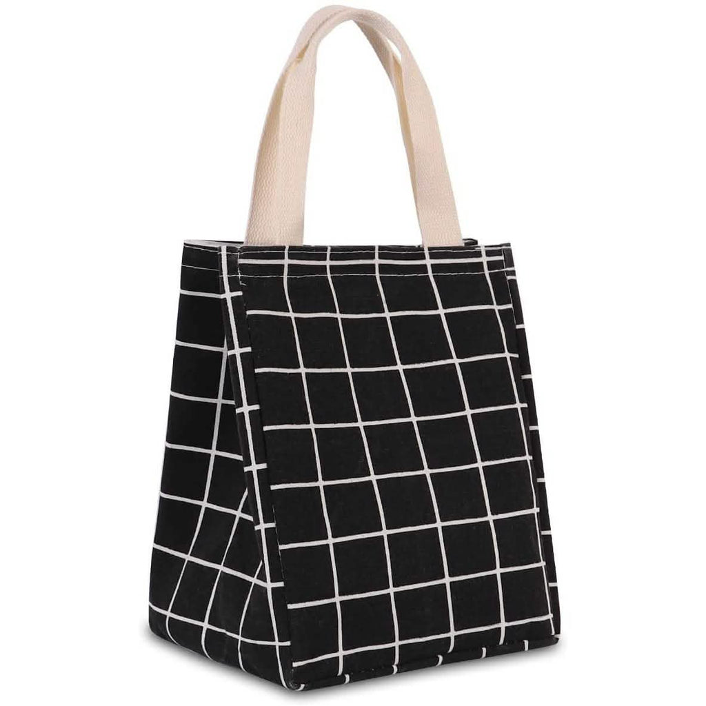 Reusable Lunch Bag Insulated Lunch Box Canvas Fabric with Aluminum Foil
