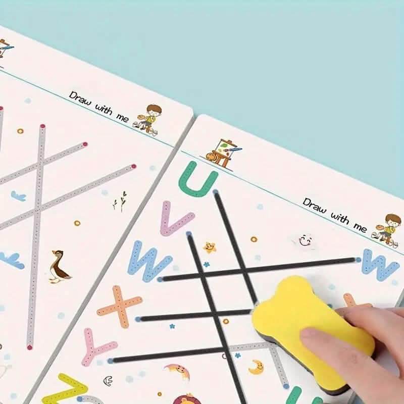 Reusable Magic Practice Workbook Set with Erasable Pen and Refills