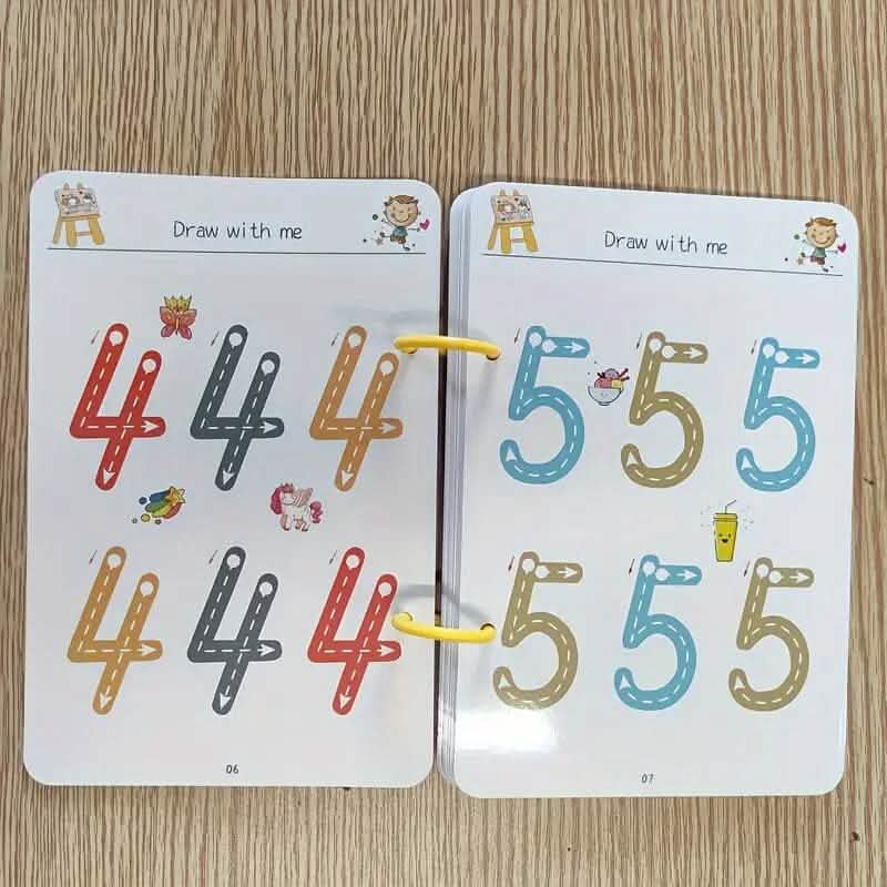 Reusable Magic Practice Workbook Set with Erasable Pen and Refills