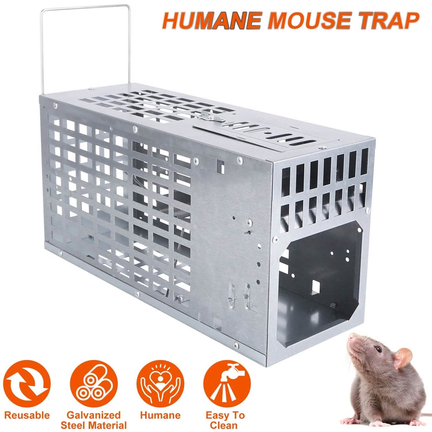 Reusable Metal Rat Cage Catch Release Continuous Capture