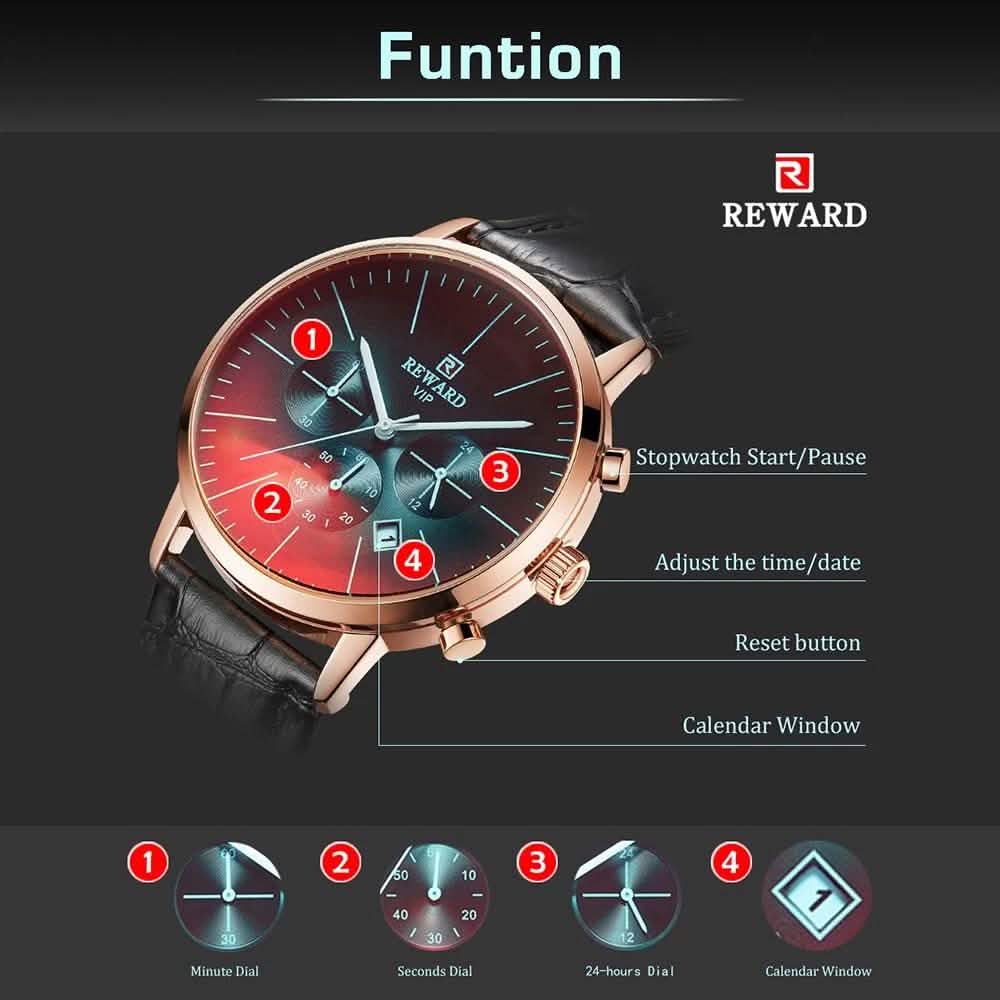 REWARD Montres sport homme étanches Montre-bracelet de plein air