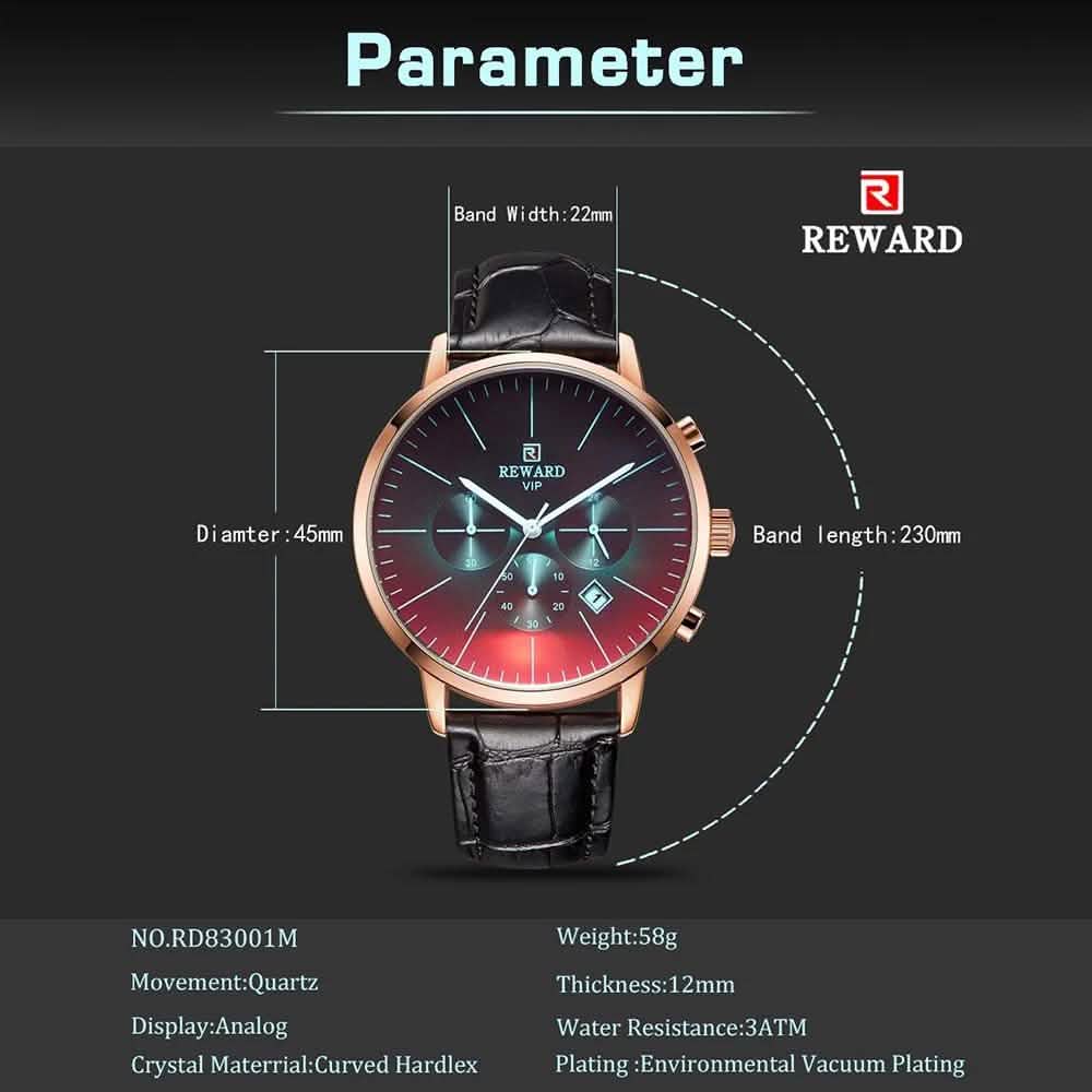 REWARD Montres sport homme étanches Montre-bracelet de plein air