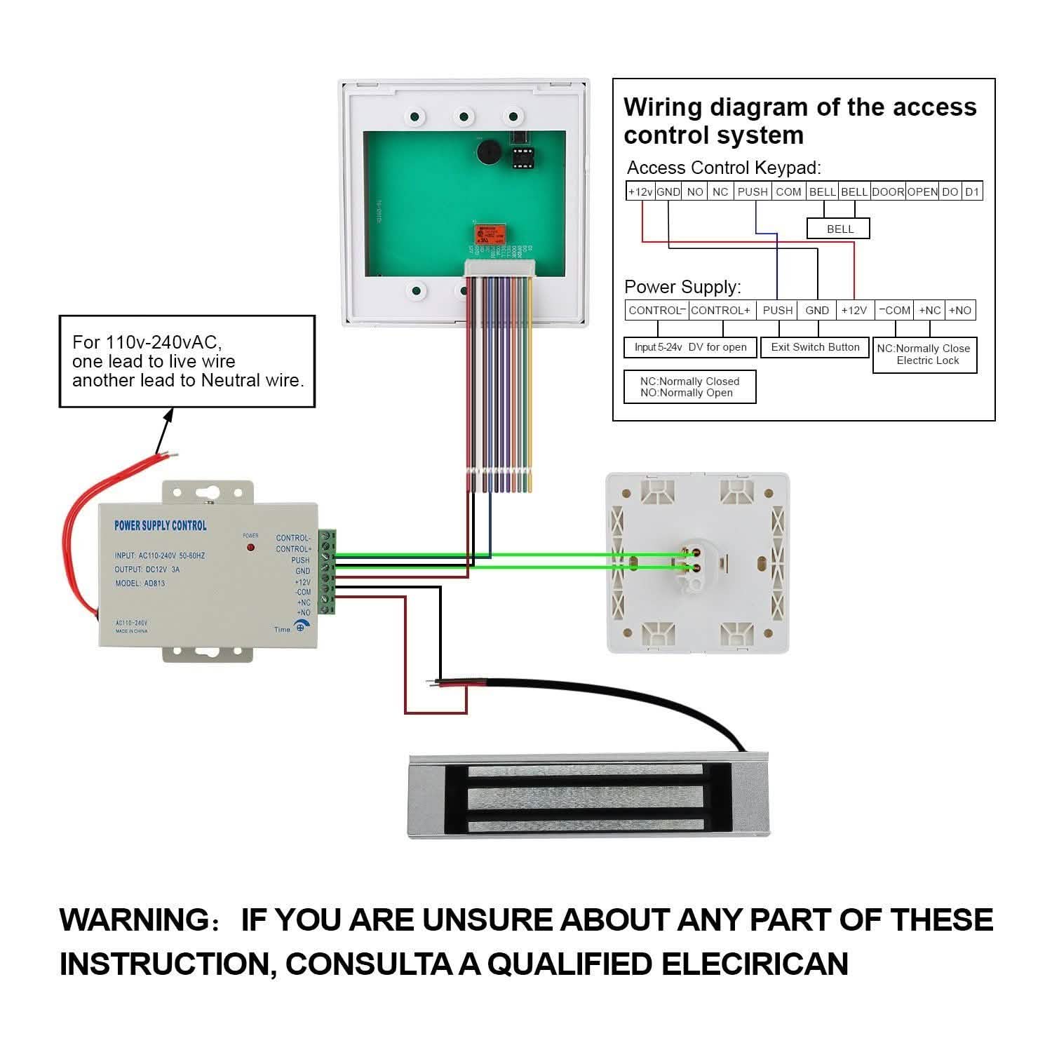 RFID Door Access Control System Kit