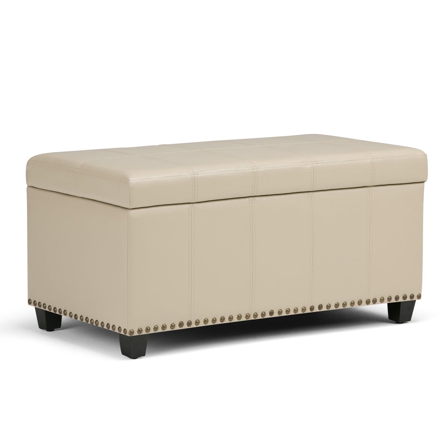 Amelia 33 Inch Wide Storage Ottoman Bench in Satin