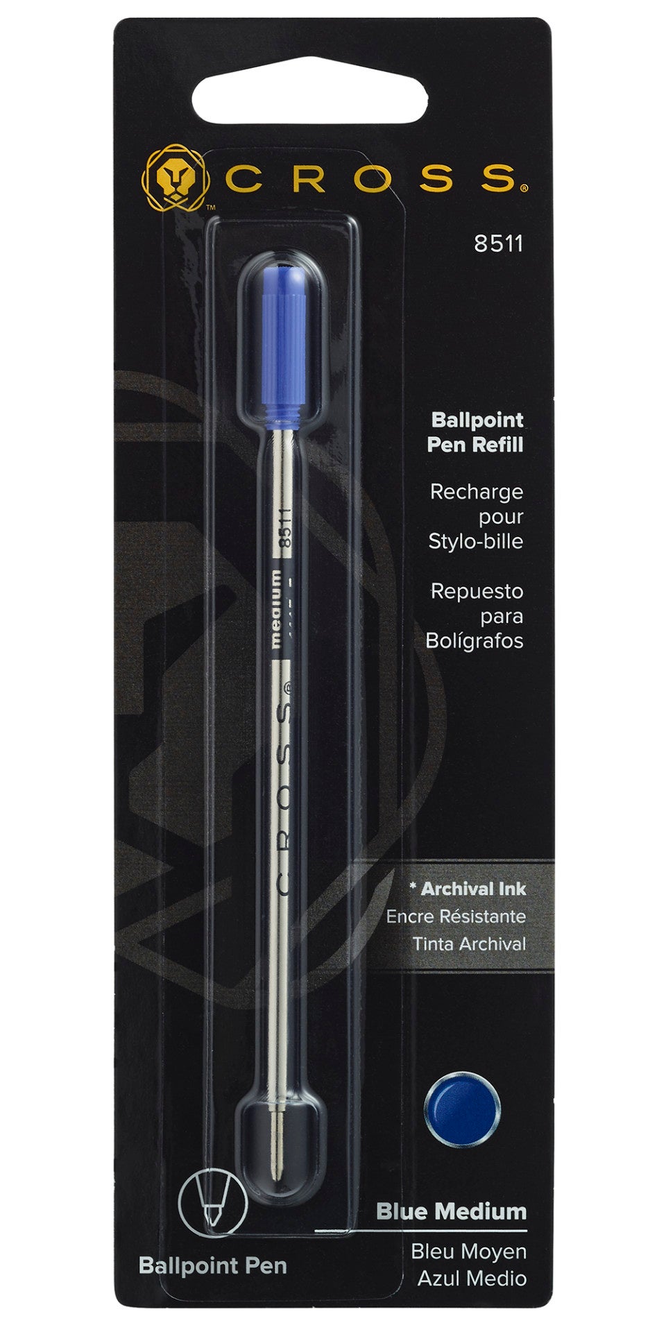 Ballpoint Pen Refill - Blue - Medium - Single Pack