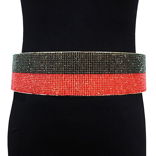 Rhinestone Pave Embellished Metal Waist Belt